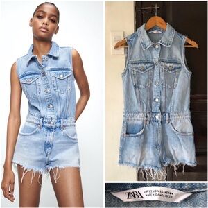 Zara denim romper